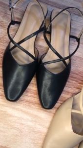 Sandal Wanita Kekinian Mules Tali Silang Hak 3cm Slip On Bahan Kulit Sintetis Premium Terbaru