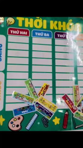 THỜI KHÓA BIỂU GỠ – DÁN SIÊU TIỆN LỢI ✨📅 ( tặng kèm 60 cặp gai dính )