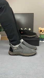 รองเท้าหนังชายสไตล์แคชชวลรุ่นใหม่ ไร้เชือก ทนคราบสกปรกและสึกหรอ เหมาะสำหรับงานกลางแจ้งและกิจกรรมสันทนาการ