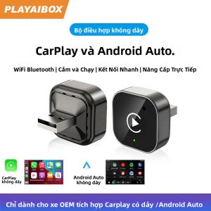 Bộ Chuyển Đổi Không Dây 2 Trong 1 CarPlay Và Android Auto WiFi 5GHz Bluetooth USB Cắm Là Chạy Dành Cho Toyota Volvo Hyundai VW MG - Hộp AI Cho Ô Tô