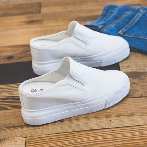 Casual Canvas Slip-On Shoes Womens 5cm Heightening Spring Summer New Style Love Dream Anti-Water Platform round Toe Rubber Sole