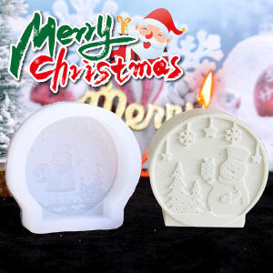 แม่พิมพ์เทียนหอมกลมแม่พิมพ์เทียนซิลิโคนคริสต์มาสแบบทำมือแม่พิมพ์ตกแต่งต้นคริสต์มาสแบบนูนแม่พิมพ์งานฝีมือตกแต่งวันหยุด
