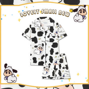 Kochava Cartoon Short Sleeve Summer Pajamas Thin Home Clothes Couple Matching Cotton Sleepwear Womens Style Short Pants