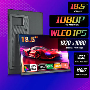 Anmite 18.5-Inch Portable Monitor 1080P 120Hz HDR Low Blue Light For XBox PS4 / 5 Switch Cell Phone PC Loptop Extension