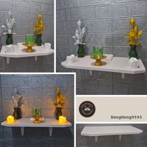 ชั้นติดผนัง มีฐาน V2 ลึก 19 ซม หนา 12 มิล ชั้นไม้ติดผนัง ชั้นวางของ หิ้งพระ ชั้นไม้วางของ ชั้นไม้ พร้อมขาและอุปกรณ์ติดตั้งครบ