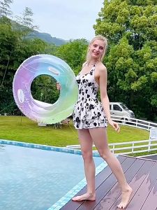 2025 NEW  Kuromi Salbabida Floater For Kids Salbabida For Adult Kids Inflatable Swimming Ring 100CM  Adult Kids Swimming Ring Floating Adult/Children Sequin Swimming Ring Inflatable Floating