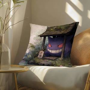 Bandai | Pokemon Fantasy Adventure Anime Plush Pillow Cover Soft Short Plush Cushion Cover For Sofa Bedroom Home Decor Gift