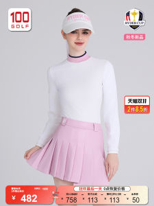 RyderCup Golfer Womens Long Sleeve T-shirt Fall Season Versatile Half High Collar Base Layer Shirt Colors Clash