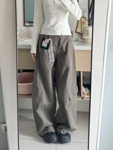 High Waist Workwear Denim Pants Womens Loose Fit Straight Leg Casual Long Trousers for Short Girls Autumn Fashion Trend