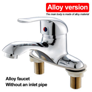 Household Bathroom Basin Faucet with Dual Control for Hot and Cold Water Made of High-quality Copper or Alloy Material