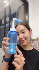 ขวดล้างจมูก ปริมาณ 40 ลิตร มีปุ่มควบคุมน้ำ ผลสร้างของผู้ใหญ่ ผลสร้างของเด็ก