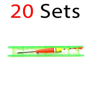 20Sets Ready Tied Fishing Rig Set Vertical Float Hook Line Sinker Combo Complete Pre-assembled Line Group Freshwater Fish Tackle