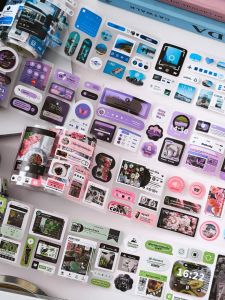 Miếng Dán Trang Trí Phong Cách INS Misty Island Evening Song Dán Nhãn Dán Thủ Công DIY Dán Nhãn Dán Đóng Gói Phụ Kiện Sổ Tay