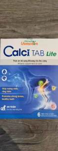 Vemedim Calci Tab Lite - Viên Nhai Mềm Vị Sữa Bổ Sung Canxi cho Chó Mèo - Hộp 6 viên
