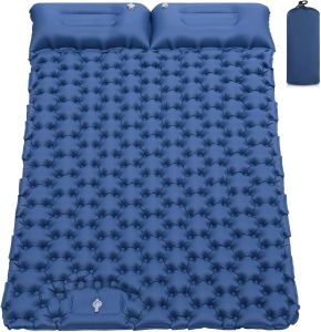 Outdoor Camping Double Inflatable Mattress Sleeping Pad Folding Sleep Mat Beach Inflat Mattress with Pillows Car Travel Mat