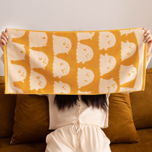 Cute Ghost Pure Cotton Face Towel Absorbent Soft Children Friendly No Shedding Home Use Cartoon Design Bath Towel/Hand Towel