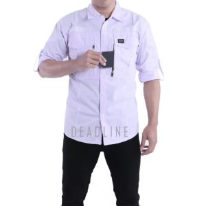 kemeja pria wanita unisek lengan panjang tactical modern w tac