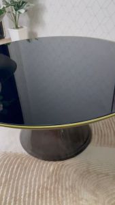 โต๊ะกลางรับแขกทรงกลมเตี้ยขาสีชาดำ รุ่น A22