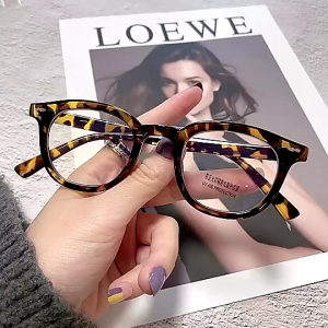 COD🌷แว่นตาป้องกันแสงสีฟ้าคอมพิวเตอร์กรอบกลมสไตล์เกาหลีแฟชั่นนักเรียนเรียบง่ายเบาพิเศษแว่นกรองแสงผู้ชายและผู้หญิง