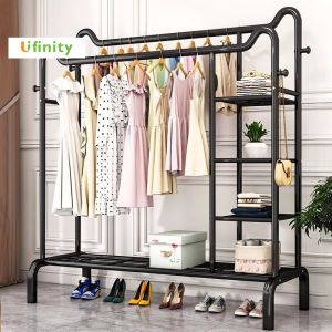 Lifinity 100/130Cm Kệ Treo Quần Ao-Kệ Đa Năng Có Bánh Xe Xoay 360 Độ&Đựng Đồ Tiện Lợi