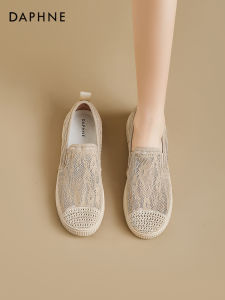 Daphne Womens Flat Fisherman Shoes Breathable Mesh Soft Bottom Platform Slip-On Casual Fashion Single Shoes Summer 2025