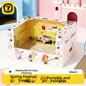 7o | Large Portable High-Sided Disposable Cat Litter Box