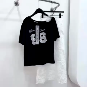 QC_Set đồ nữ mặc hè set thiêt kế áo Cotton Su in lệch vai phối ren kèm chân váy đuôi cá Ren 2 lớp cao cấp