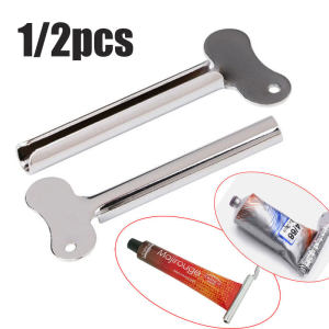 2Pcs Stainless Steel Toothpaste Squeezer Bathroom Accessories Facial Cleanser Rolling Press Squeezer Dispenser