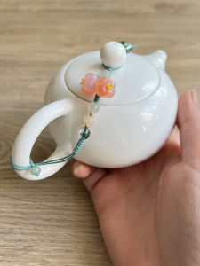 Original Osmanthus High-End Teapot Lid Tea Cup Lid Anti-Fall Pendant Handmade Woven Rope for Tea Ceremony Accessories