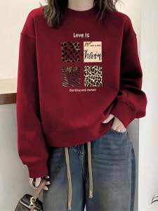 เสื้อสเวตเตอร์คอตตอนคอกลมสำหรับผู้หญิง ทรงหลวม แขนยาว ปกติ ฤดูใบไม้ร่วง/ฤดูหนาว เสื้อผ้าทำงานสไตล์เกาหลี