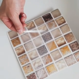 สติกเกอร์ติดผนังห้องน้ำ กระเบื้องโมเสค สติกเกอร์ตกแต่งกระเบื้อง วอลเปเปอร์ติดผนังครัว ทนน้ำ กันความชื้น แบบติดเองได้​