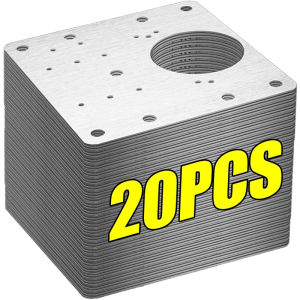 2/20Pcs Cabinet Hinge Repair Plate Kits Stainless Steel Door Hinge Mounting Plate with Holes for Home Kitchen Cupboard Furniture