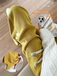YAMIANNV | Slim Fit Banana Pants High Waist Wide Leg Pants Womens Thin Style Casual Autumn Winter Long Thickened Warm Floor Length