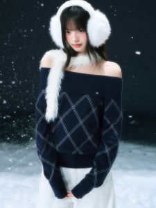 Weekend hub | Áo Sweater Đan Diamon Trễ Vai
