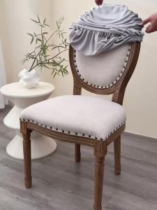 1Pc Velvet Nordic Curved Back Chair Cover Stretch Dining Chair Covers Solid Color Chair Protector for Wedding Banquet Hotel Home