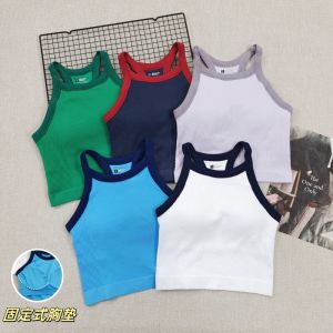 เสื้อกั๊กโยคะแบบสวมหัวสำหรับผู้หญิง ทรงสลิมฟิต คอกลม แขนกุด ชุดออกกำลังกาย ชุดโยคะ ชุดออกกำลังกาย ชุดกีฬา