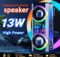 Speaker Bluetooth TERBARU Subwoofer cyberpunk Transparan  Audio portable Nirkabel RGB 7 Color Light V8 Speaker Bluetooth TWS Series. 