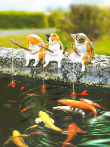 MOYINGXIONG | Fishing Cat Ornament Capsule Toy