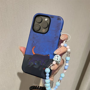 South Korea Niche Art Cat Shadow Frosted Film for Iphone15promax Phone Case Apple 15 Hard Case 13pro Womens 14pro Stylish 12 Couple 11 Drop-Resistant 15pro Classy 13