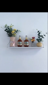 ชั้นวางไม้ ชั้นวางติดผนัง ชั้นวางของติดผนัง ชั้นวางของในห้องน้ ชั้นติดผนัง（30cm/40cm/50cm）ไม่ต้องเจาะ ของแต่งบ้าน DIY ติดตั้งง่าย