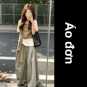 SENWA | Bộ Đồ Hè Áo Thun Sọc và Quần Ống Rộng