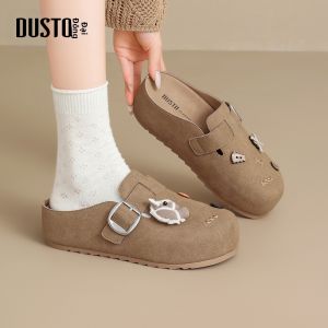 DUSTO | Dép Lười Phong Cách Birkenstock Đế Dày Hình Cartoon Cổ Điển Cho Nữ
