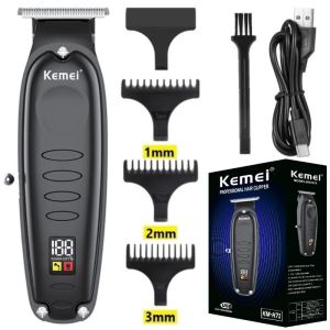 Kemei KM-H71 Portable Hair Clipper Digital Display Electric Barber Razor Professional Haircut Machine Cordless Hair Trimmer for Men
