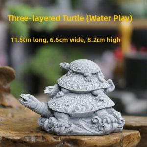 Lucky Animal Figurines Realistic Stone Sculptures for Tea Room Study Decor Chinese Mythical Creatures Landscape Garden Decor