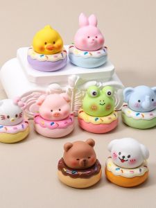 New Cartoon Animal Donut Diy Jewelry Accessories Bag Pendants Creative Desktop Trendy Toys Small Figurines Fashion Accessories