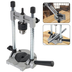 Multi-Functional 0-45 Degree Angle Drill Stand Adjustable with Steel Column for Woodworking Power Tool Aluminum Base