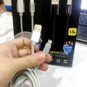 Dây sạc nhanh Pisen Aluminum Alloy 2.4A Braided 1500mm (LH-AL19-1500) USB-A to L dây dù chống rối hàng chính hãng