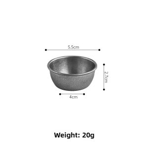 CHUANGGUANJIA | Retro Snow Grey 304 Stainless Steel Sauce Dish
