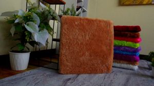 Alas Duduk Bulat NON ANTI SLIP bulu rasfur Diameter 40 cm isi busa 5cm LP