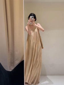 ZHENMANZI | Elegant French Sleeveless Halter Dress Summer Beach Wear